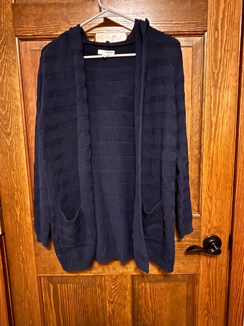 Sonoma Navy Blue Hooded Long Cardigan Sweater Women’s